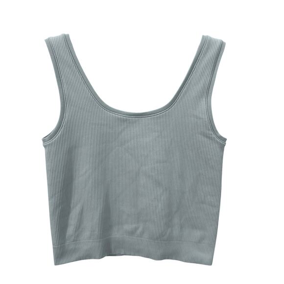 Athleta Girl Rise Above Rib Crop Top Light Blue Size L/12 - Picture 1 of 6